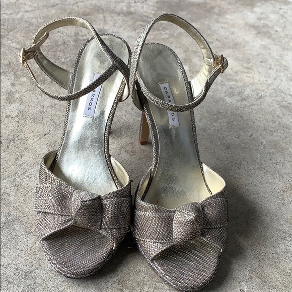 Caparros Shoes - Silver Sparkly Tie Heel
